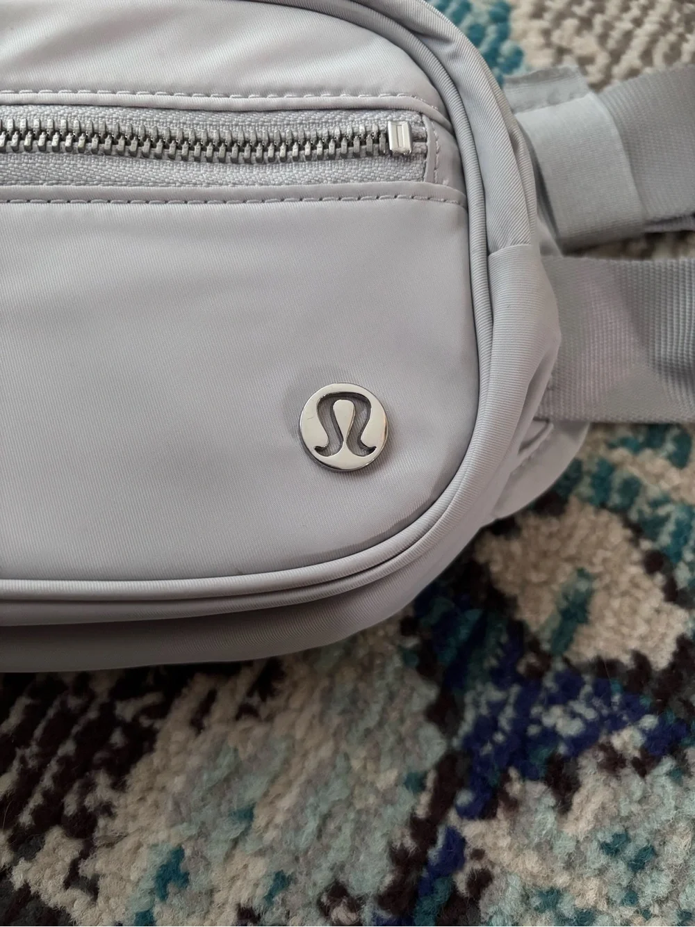 Lululemon Gray Belt Bag Crossbody Waist Bag Silver Hardware